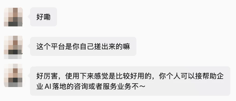 认可独立开发的平台，并咨询企业 AI 落地服务